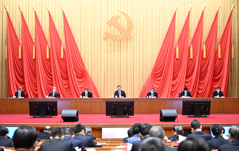 1月9日，中共中央總書記、國家主席、中央軍委主席習(xí)近平在中國共產(chǎn)黨第二十屆中央紀(jì)律檢查委員會第二次全體會議上發(fā)表重要講話。李強、趙樂際、王滬寧、蔡奇、丁薛祥、李希出席會議。